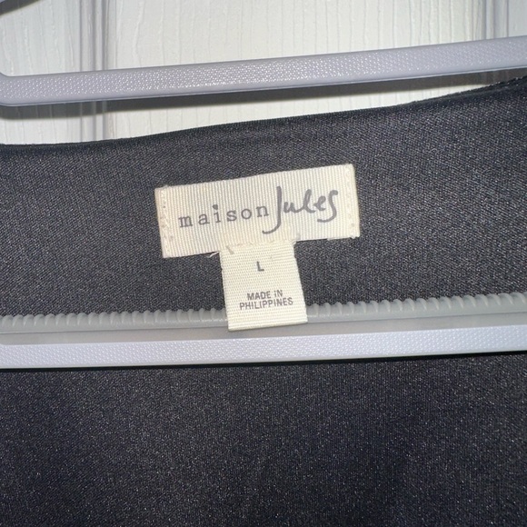 Maison Jules Black Velvet Wrap Dress Size L - Picture 3 of 4